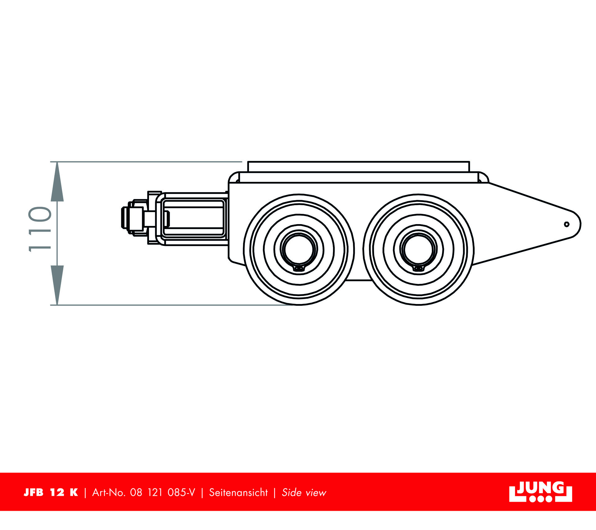 Easy transportation with the JFB 12 K transport trolley from JUNG